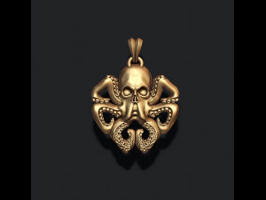 Skull octopus pendant 3D Print Model