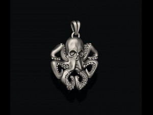 Skull octopus pendant 3D Print Model