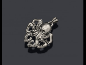 Skull octopus pendant 3D Print Model