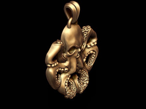 Skull octopus pendant 3D Print Model
