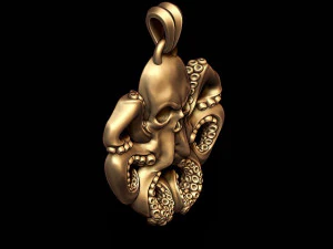 Skull octopus pendant 3D Print Model