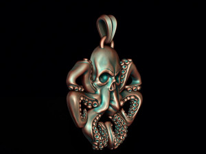 Skull octopus pendant 3D Print Model
