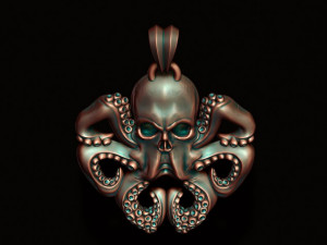 Skull octopus pendant 3D Print Model