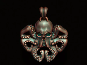 Skull octopus pendant 3D Print Model