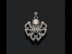 Skull octopus pendant 3D Print Model