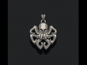Skull octopus pendant 3D Print Model
