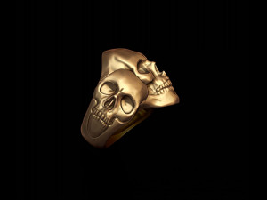 Three skull ring 3D print model 3D 打印模型