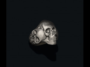 Three skull ring 3D print model 3D 打印模型