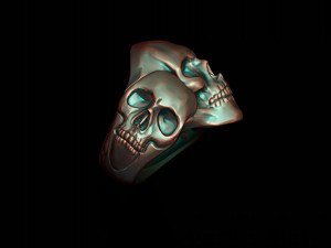 Three skull ring 3D print model 3D 打印模型