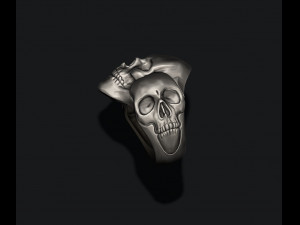 Three skull ring 3D print model 3D 打印模型