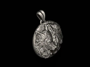 Wolves pendant 3D print model 3D Print Model