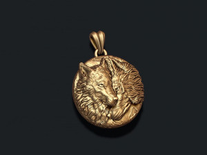 Wolves pendant 3D print model 3D Print Model