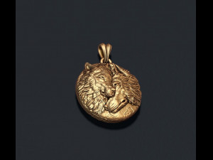 Wolves pendant 3D print model 3D Print Model