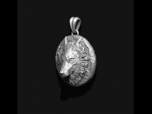 Wolf moon pendant v1 3D print model Modelo de Impressão 3D