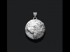 Wolf moon pendant v2 Model do druku 3D