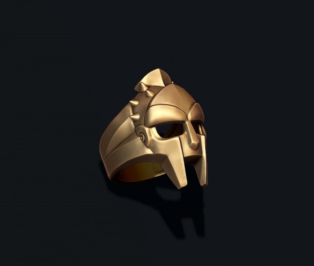TREND COLLECTİON Gladiator Helmet Black-gold Adjustable Ring - Trendyol