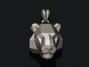 Tiger head pendant low poly 3D-printmodel