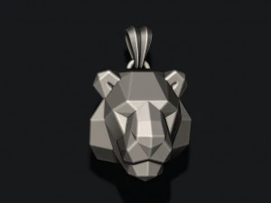 Tiger head pendant low poly 3D Print Model