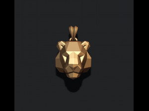 Tiger head pendant low poly Modello di stampa 3D