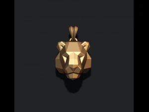 Tiger head pendant low poly 3D Print Model