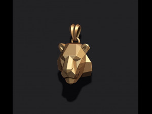 Tiger head pendant low poly Modello di stampa 3D