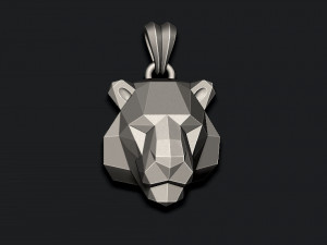 Tiger head pendant low poly Modello di stampa 3D