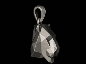 Tiger head pendant low poly 3D Print Model
