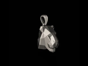 Tiger head pendant low poly 3D Print Model