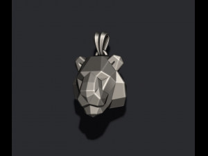 Tiger head pendant low poly Modello di stampa 3D