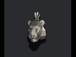 Tiger head pendant low poly 3D Print Model