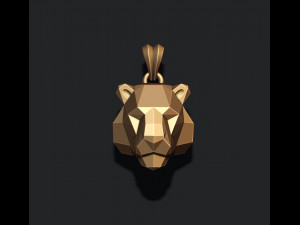 Tiger head pendant low poly Modello di stampa 3D