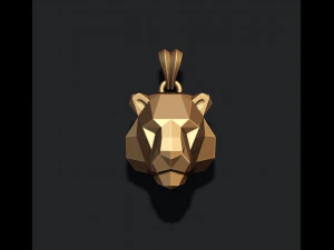 Tiger head pendant low poly 3D Print Model
