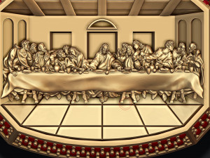 Last Supper Pendant Basrelief With Gems 3D प्रिंट मॉडल
