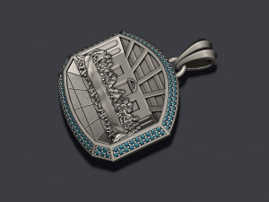 Last Supper Pendant Basrelief With Gems 3D Print Model