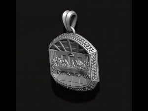 Last Supper Pendant Basrelief With Gems 3D Print Model