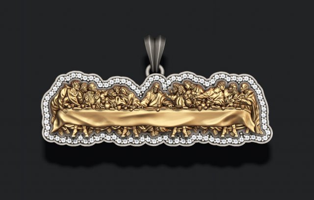 Last Supper Pendant Basrelief three versions Modelo de impresión 3D .c4d .max .obj .3ds .fbx .stl .blend 