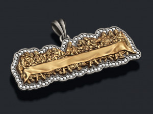 Last Supper Pendant Basrelief three versions Modelo de impresión 3D