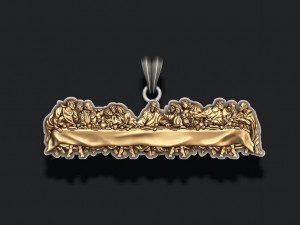 Last Supper Pendant Basrelief three versions Modelo de impresión 3D