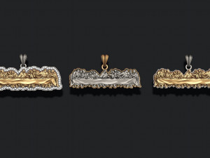 Last Supper Pendant Basrelief three versions Modelo de impresión 3D