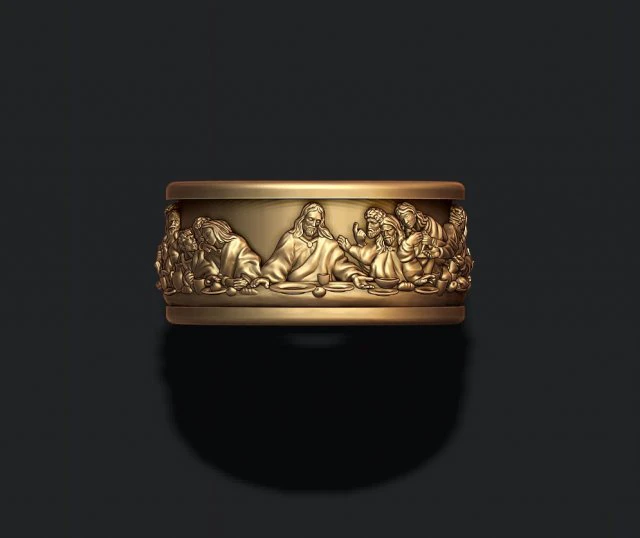 Last Supper ring v2 3D Print Model .c4d .max .obj .3ds .fbx .stl .blend