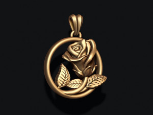 Rose pendant 3D print model 3D Print Model