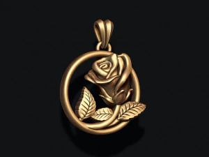 गुलाब पेंडेंट 3डी प्रिंट मॉडल 3D प्रिंट मॉडल
