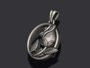 Rose pendant 3D print model 3Dプリントモデル