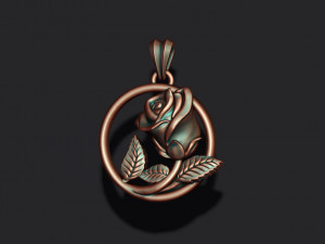 Rose pendant 3D print model 3Dプリントモデル