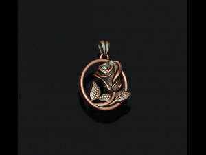Rose pendant 3D print model 3Dプリントモデル