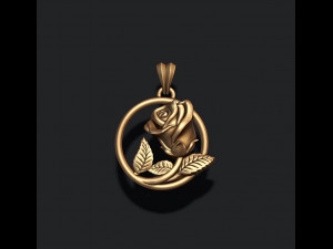 Rose pendant 3D print model 3Dプリントモデル