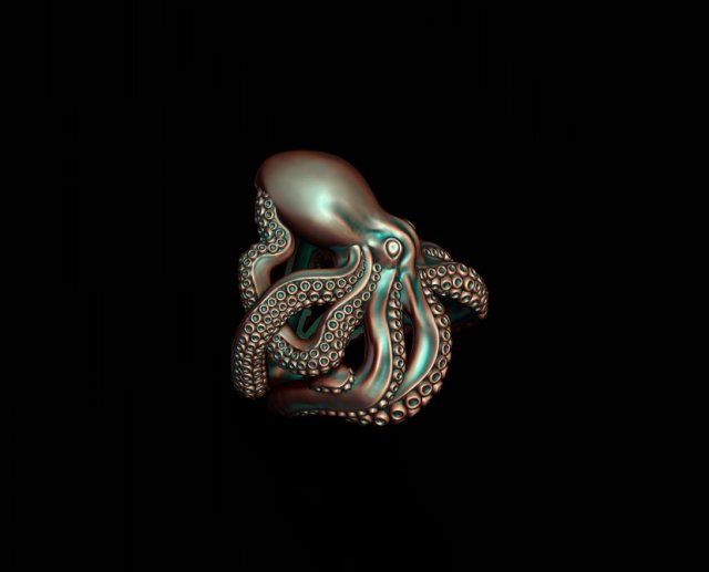 Octopus ring 3D print model Modèles 3D en vedette .c4d .max .obj .3ds .fbx .stl .blend 
