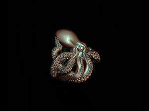 Octopus ring 3D print model 3Dプリントモデル
