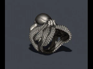 Octopus ring 3D print model 3D Print Model