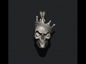 Skull with crown pendant 3D print model Modelo de impresión 3D